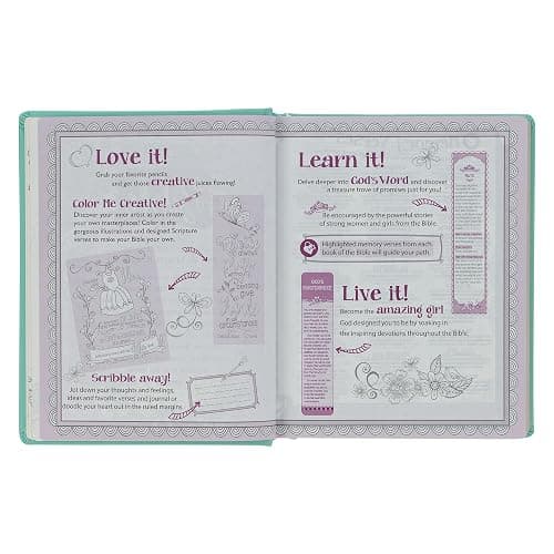 ESV Holy Bible, My Creative Bible For Girls, Faux Leather Hardcover w/Ribbon Marker, Illustrated Coloring, Journaling and Devotional Bible, English Standard Version, Teal (ESV Creative Editions Girls) - Hardcover thumbnail 11