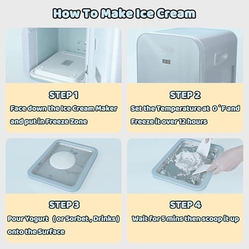JoyMech Ice Cream Roll Maker Rolled Ice Cream Machine, Sweet Spot Pan, Instant Cold Plate, Ideal for Making Rolled Ice Cream Soft Serve Slushies Frozen Yogurt Sorbet and Gelato (Sky Blue) thumbnail 3