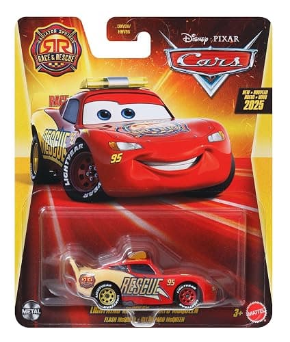 Disney Cars 2025 Mattel 1:55 Scale Diecast Radiator Springs Race & Rescue Lightning McQueen - Image 1