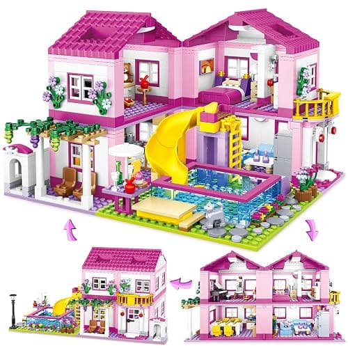 Pink Girls Summer Villa Friends Building Set Compatible with Friends Construction Educational Toy for Kids Age 8-12 and Up 1018 PCS - Image 1