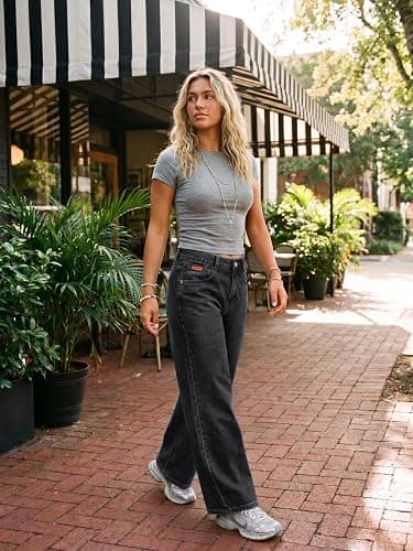 EMMIOL Women Boyfriends Hip Hop 90s Vintage Baggy Jeans Loose Denim Pants Mid Waist Jeans thumbnail 6