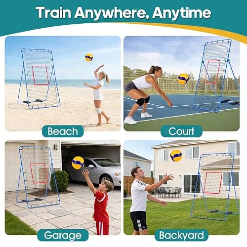 OLIXIS Volleyball Rebounder Net 7x4 FT, Rebounder Net with Travel Bag | Multi Sport Bounce Back Training Equipment, 5 Adjustable Angles for Outdoor Indoor Practice, Spiking, Bumping thumbnail 5