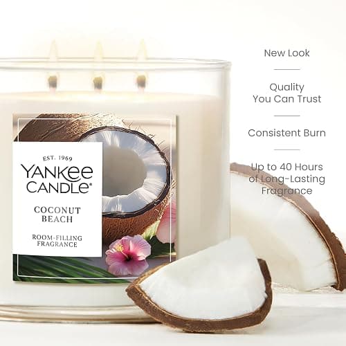 Yankee Candle Coconut Beach, Scented Candle, 14.5oz 3-Wick Candle Jar with up to 40 Hours Burn Time, Giftable thumbnail 3