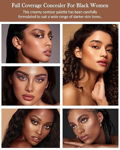 8 Colors Contour Palette, Cream Concealer Palette Makeup for Black Women | Long Lasting Full Coverage Concealer, Blendable Bronzer Color Corrector Palette, Contouring Foundation, Sculpt & Highlighting thumbnail 3