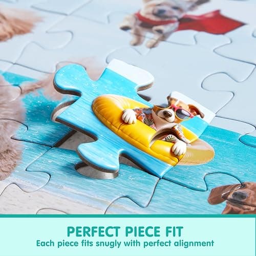 JOYIN 300 pcs Vacation Pups Dog Puzzles, Jigsaw Puzzle for Kids and Adults(27.6" x 19.7"), Vacation Puppy Theme Puzzles for Toddlers, Christmas Collection Gift Home Art Decor thumbnail 5