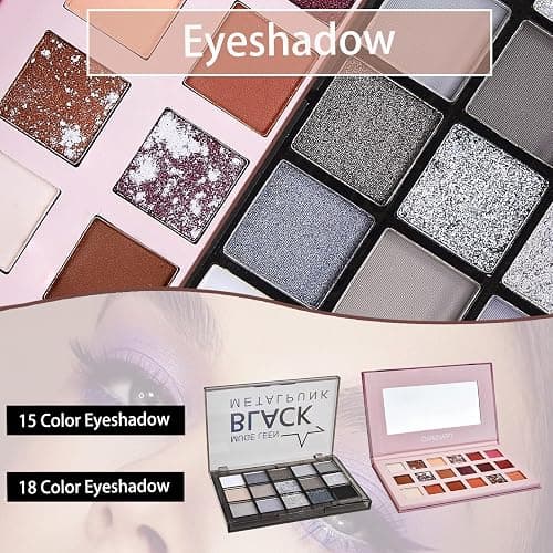 All In One Makeup Kit, Travel Makeup Kit, Makeup Gift Set, Makeup Kit for Women Full Kit, Makeup Bundle Includes Foundation Eyeshadow Palette Lipstick Eyeliner Mascara Contour Stick Cosmetic Brush Set thumbnail 7
