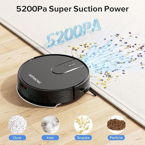 ROPVACNIC Robot Vacuum Cleaner Robot Vacuum and Mop Combo with 5200Pa Suction, Personalized Cleaning Adjustments, Self-Charging Robotic Vacuum Cleaner, Advanced Obstacle Avoidance thumbnail 3