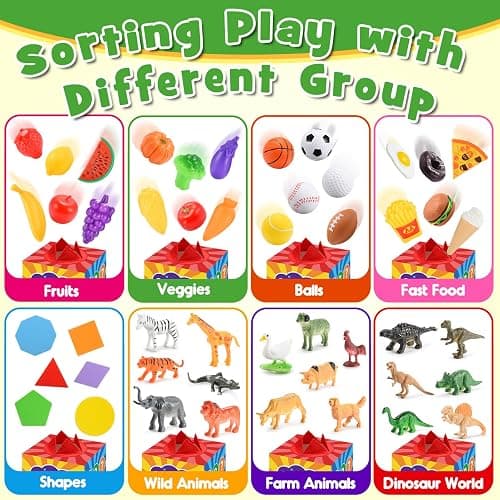 Montessori Sensory Toys for 2-6 Year Olds | 58-Piece Learning & Sorting Games with Mystery Box | Preschool Activities & Speech Therapy Gifts | Easter Basket Stuffers, Birthday Gifts for Boys & Girls thumbnail 4