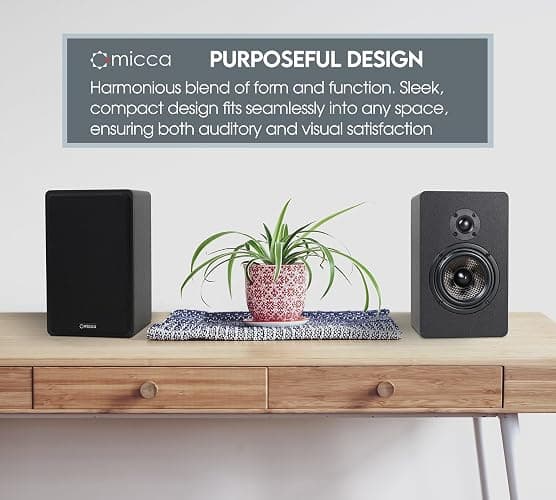 Micca MB42X G2 Passive Bookshelf Speakers for Home Theater Surround Sound, Stereo, and Passive Near Field Monitor, 2-Way (Black, Pair) thumbnail 4