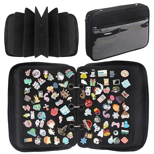 Enamel Pin Display Pages Pin Carrying Case, Pins Collection Storage Organizer Case, Travel Brooch Pin Display Bag (Pins Not Included) - Image 1