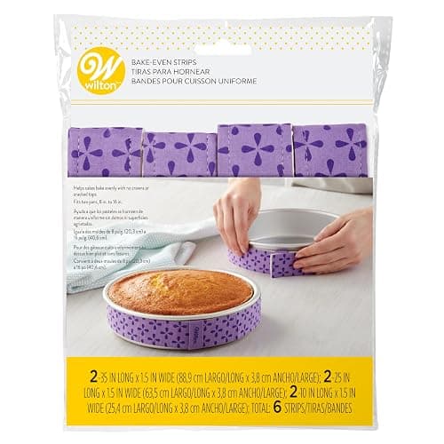 Wilton Bake-Even Baking Strips, Baking Tin Wraps, 6 Pieces - Image 1