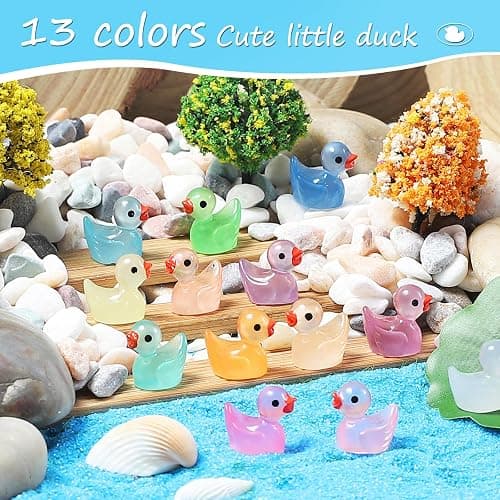 GADIEDIE 260pcs Luminous Mini Resin Ducks,Glow in The Dark Tiny Duck for Home Hide Prank Game Dollhouse Decor Aquarium Potted Miniature Landscape DIY Ornament thumbnail 3