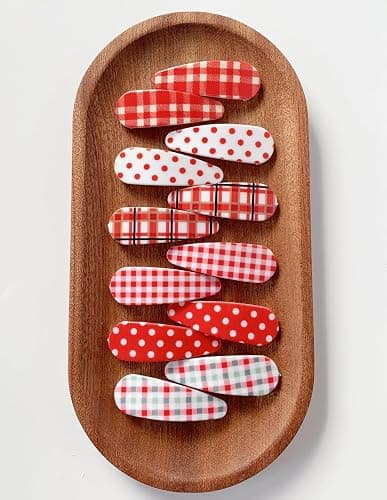 Lemeilleur 12 PCs (6 Pairs) 2.1 Inches, Retro Hair Clips Non Slip Vintage Snap Barrettes Hair Accessories Polka Dot Hair Pins for Girls Toddlers Kids - Image 1