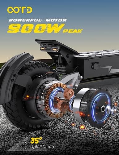 T10 Electric Scooter for Adults, 48V 18AH Battery Up to 46 Miles Long Range & Powerful Motor, 34 MPH Max Speed, 11 Inch All-Terrain Tires Folding Commuter E Scooter with Dual Suspension & LCD Display thumbnail 5