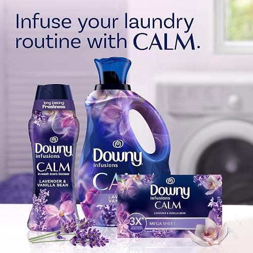 Downy Infusions Mega Dryer Sheets, Laundry Fabric Softener, CALM, Lavender and Vanilla Bean, 180 Count (3 box of 60 sheets) - 180 Count (Pack of 1) - Lavender & Vnl Bean thumbnail 3