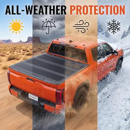 LX5 Low Profile Flip Up Truck Bed Cover for 22-26 Toyota Tundra 5.5ft (67") | Scratch& Weather Resistant FRP Panels, Aluminum Alloy Frame, Flip-Up Design Provides Full Bed Access, No-Drill Installation thumbnail 3