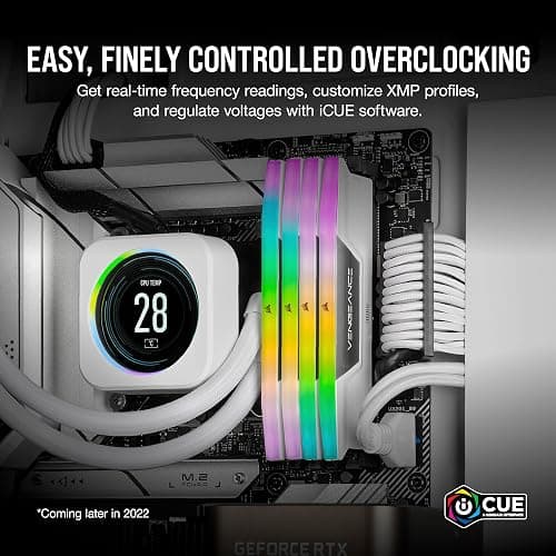 CORSAIR Vengeance RGB DDR5 RAM 32GB (2x16GB) Up to 6000MHz CL36-44-44-96 1.35V Intel XMP 3.0 Desktop Computer Memory - White (CMH32GX5M2E6000C36W) thumbnail 5