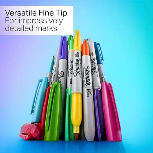 Sharpie Glam Pop Permanent Markers Fine Tip Marker Set Coloring Art Drawing Writing Markers Assorted Colors 24 Count thumbnail 4