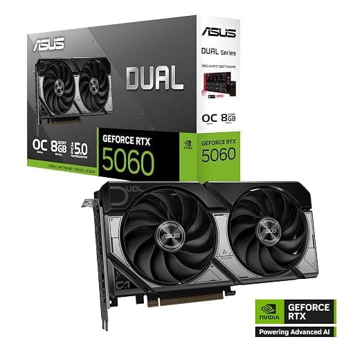 ASUS Dual GeForce RTX™ 5060 8GB GDDR7 OC Edition (PCIe 5.0, 8GB GDDR7, DLSS 4, HDMI 2.1b, DisplayPort 2.1b, 2.5-Slot Design, Axial-tech Fan Design, 0dB Technology, and More) thumbnail 8