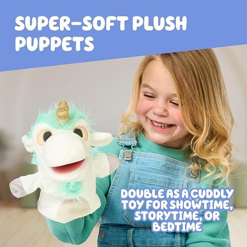 Bluey Unicorse & Bob Bilby Hand Puppet Plush Toys, 8-9”, 2-Pack | Soft deluxe fabric, embroidered details, perfect for toddler hands, imaginative play, Bluey toddler toys, Amazon exclusive thumbnail 5