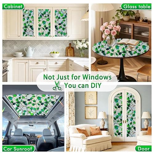 SOMWISE Rainbow Window Privacy Film,Heat Control,UV Blocking,Anti-Glare,Day & Night Privacy Protection & Decoration for Home, Bathroom,Glass Door,Static Cling,Renter-Friendly with Installation Tools thumbnail 6