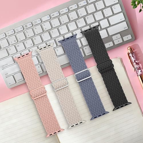 Delidigi Stretchy Bands Compatible for Apple Watch Band Women 40mm 38mm 41mm 42mm 44mm 45mm 46mm 49mm, Nylon Braided Straps for iWatch Series 11 10 9 8 7 6 SE 5 4 3 Ultra 3 2 1 thumbnail 2