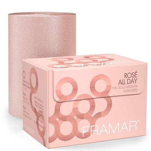 FRAMAR Rosé Hair Foil – Hair Foils For Highlighting Long Hair, Salon Foil For Hair Highlighting, Salon Foils For Hair Highlighting Kit, Salon Foils For Hair Stylist, Embossed – 320 ft - Image 1