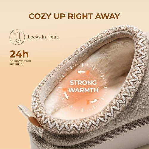 DREAM PAIRS Women's Platform Slippers Genuine Suede Slip-on Warm FuzzyEasy Autumn Winter Fluffy Comfy Furry Shoes for Outdoor Indoor thumbnail 4