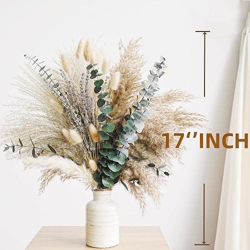 Green Pampas Grass Boho Bouquet – Exquisite Lavender and Eucalyptus Dried Flower Arrangements for Western Boho Decor – Rustic Flowers for Your Bohemian Home, Bedroom, and Wedding Table Décor thumbnail 3