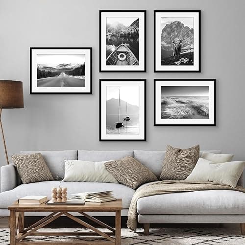 Americanflat 17x23 Picture Frame with Polished Plexiglass - Set of 5 - Use as 13x19 Frame with Mat or Display 17x23 Photo Without Mat - Galleria Collection - Picture Frames for Wall Display - Black thumbnail 2