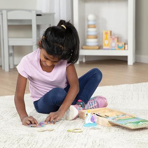 Melissa & Doug Ballerina And Fairy Magnetic Dress-Up Double-Sided Wooden Doll And Swan Pretend Play Set (52 pcs) thumbnail 5