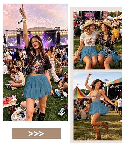 Women's Flowy Shorts Casual Linen Boho Ruffle Mini Skirts Pleated High Waist Cute Butterfly Skorts with Pockets Summer Trendy thumbnail 3