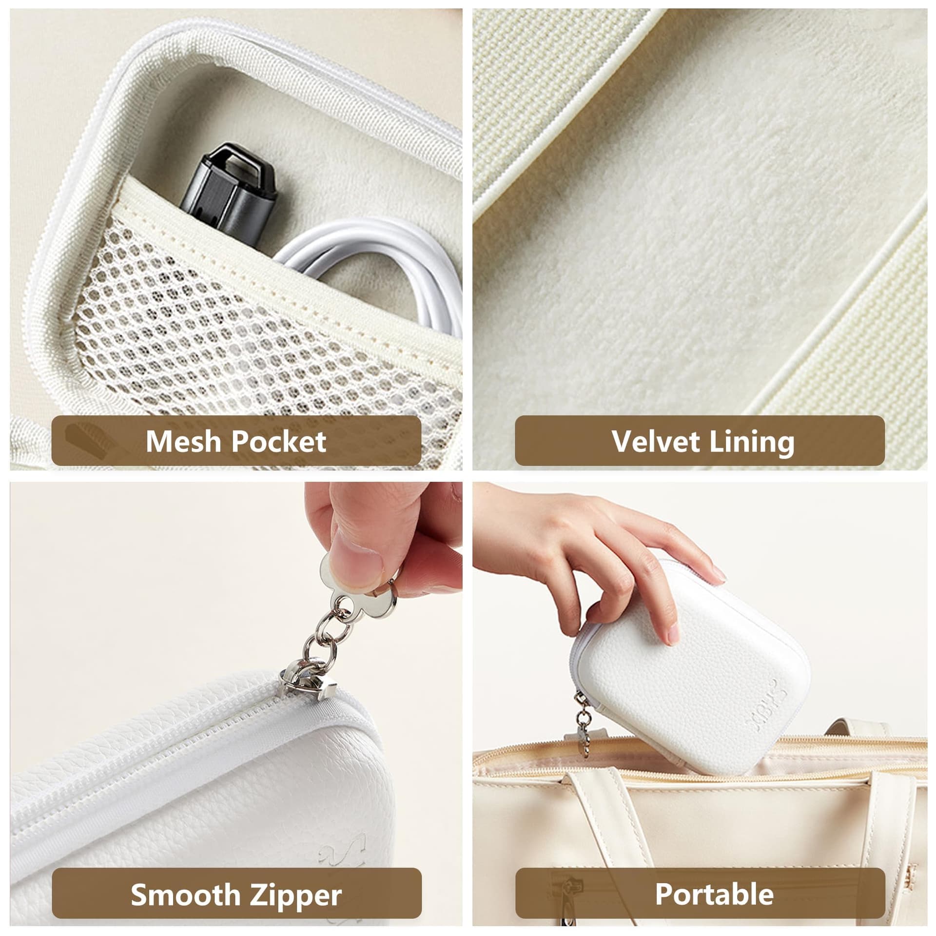 Digital Camera Case Compatible with CAMKORY/for Kodak PIXPRO/for Lecran/for VAHOIALD/for Canon IXUS 285 HS, Small Travel Cameras Storage Holder for Accessories SD Card (White) thumbnail 2