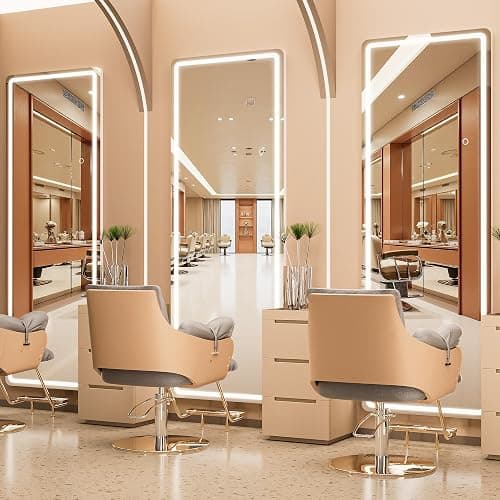 WINNICE Full Length Mirror with Lights, 56" x 15.8" LED Lighted Floor Standing Mirror, Tempered Glass, White thumbnail 8