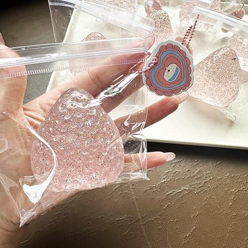 2 PCS Taba Squishy, Fufu squishy, Stress Relief Toys, Soft Strawberry Toy, Sensory Fidget Toys, Cute Squeeze Toys, Gift Toys for Children and Adults to Relieve Stress and Relax (Red+Transparent) thumbnail 5