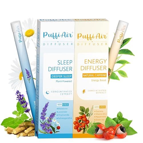Herbal Diffuser Duo with Melatonin, Guarana & More Day & Night Harmony Duo for Calm Sleep & Energy Boost Support - 600 Uses Per Stick - Image 1