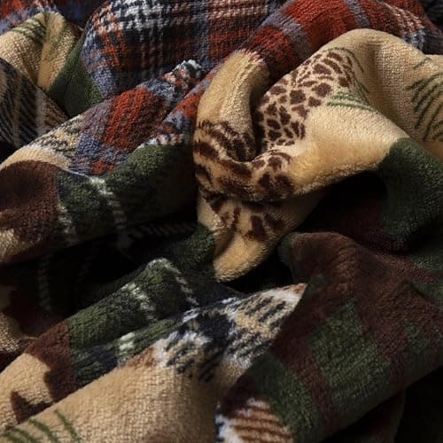 CARSTENS, INC. Travel Blanket, Premium Compact 2-in-1 Airplane Blanket/Pillow, Tree Plaid Rustic thumbnail 6