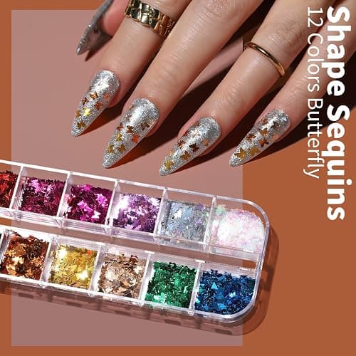 FANDAMEI Nail Art Brushes Set, Nail Art Kit, Nail Design Kit, Nail Art Dotting Pens, Nail Stickers, Butterfly Nail Art Sequins, Nail Foils, Nail Art Flakes Iridescent, Rhinestones For Nails thumbnail 7