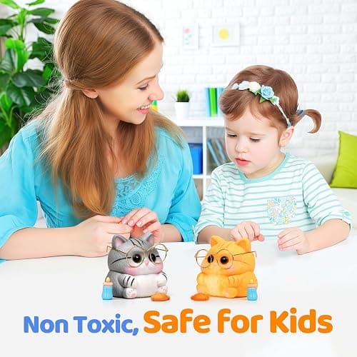 Reenovan Cat Squishy Toy, Soft TPR Stress Relief Sensory Squeeze Toys, Cute Kawaii Desk Toy, Birthday Gift and Party Favor for Kids and Adults thumbnail 6