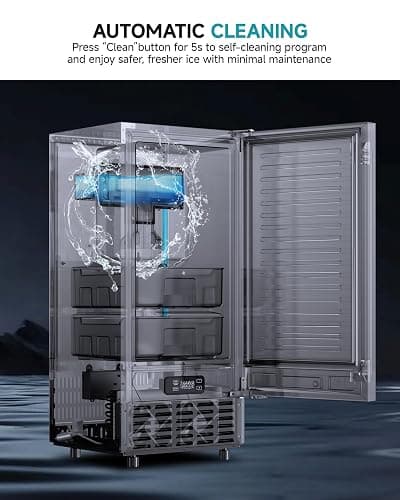 EUHOMY Under Counter Nugget Ice Maker Machine, 70Lbs/Day, Bulit-in Freestanding Ice Maker with Double Ice Baskets, Self-Cleaning & 24H Timer Ice Machine, for Home Use(Silver) thumbnail 7