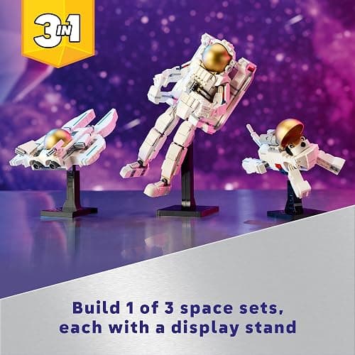 LEGO Creator 3 in 1 Space Astronaut Toy, Building Set Transforms from Astronaut Figure to Space Dog to Viper Jet, Space-Themed Gift Idea for Boys and Girls Ages 9 Years Old and Up, 31152 thumbnail 6