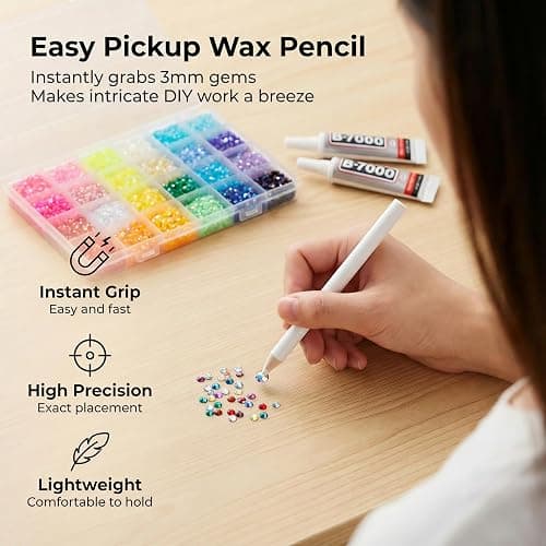 16000Pcs 3mm Rhinestones for Bedazzling, Bedazzler Kit with Rhinestones and Tools, Flatback Resin Jelly AB Colorful Rainbow Crystals Gems Set with Glue for Nail Art Crafting Clothes Crafts thumbnail 6