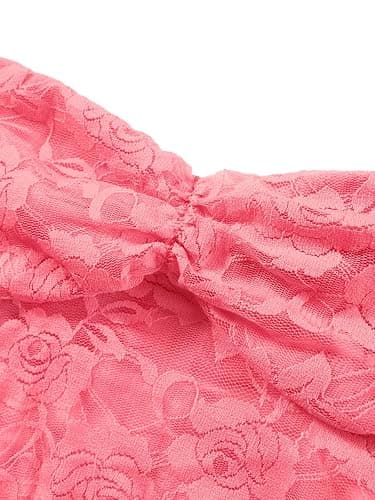 REORIA Lace Tops for Women Halter Sexy Going Out Tank Crop Y2K Fashion Top 2025 Trendy thumbnail 7