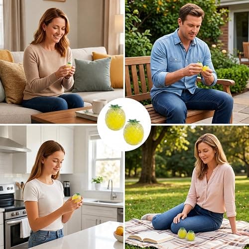 GWZTIO 2 PCS Pineapple squishies, squishies Pineapple Relax and Soothe Your Emotions Relief, Raindrop squishies Sensory Fidget, Squishies Fruit squishies for People, 8 x 8 x 8 cm thumbnail 7