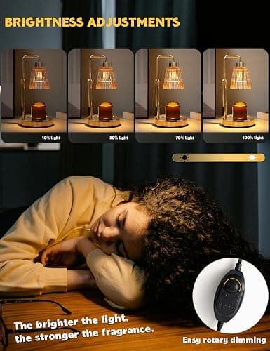 GODONLIF Candle Warmer Lamp with Timer Dimmable, Birthday Gifts for Women Mom, House Warming Gifts New Home Decor, Wax Melt Warmer for Jar Candles with 2 Bulbs thumbnail 4