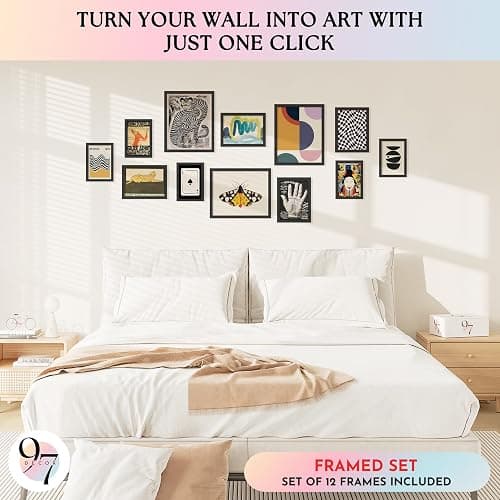 97 Decor Vintage Eclectic Wall Art Collage - Abstract Modern Art Prints For Wall Decor, Cool Funky Pictures Maximalist Paintings Retro Bauhaus Posters Set For Dorm Bedroom Home Decorations (Unframed) thumbnail 3