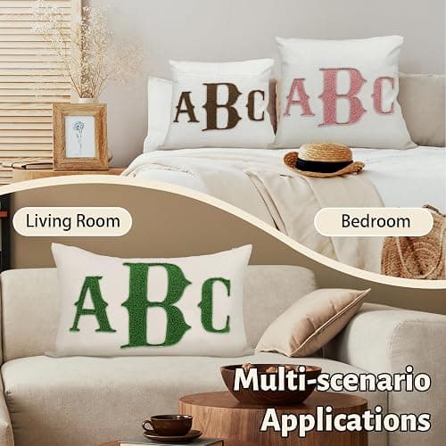 UNIGIFTIME Personalized Embroidered Name Lumbar Pillow, Custom Monogram Pillow Cover Gift for Girls Couples Women, Customized Initial Throw Pillows with Names Decoration for Couch Bed thumbnail 7