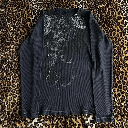 Women Y2k Fairy Grunge Shirt Vintage Graphic Print Long Sleeve Tee Tops Teen Girls Aesthetic Clothes Streetwear thumbnail 3