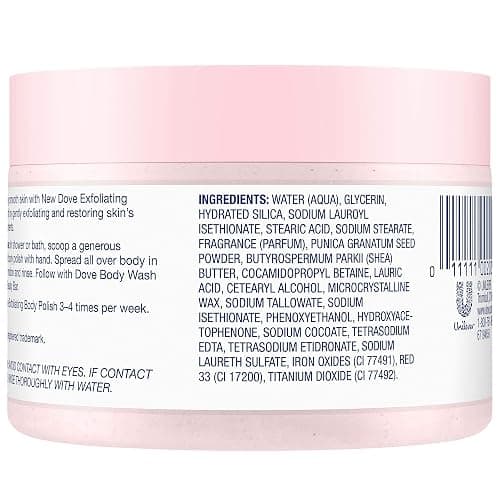 Dove Exfoliating Body Polish Scrub For Silky, Soft Skin Pomegranate & Shea Butter Body Scrub Exfoliates and Provides Lasting Nourishment 10.5 oz thumbnail 2