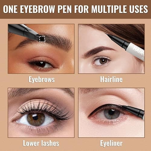 iMethod Eyebrow Pen - Eyebrow Pencil,2-in-1 Eyeliner Dual-Ended Microblading Eyebrow Pencil Long Lasting Waterproof Hair-Like Brow Pencil,with Eyebrow Brush,Eyebrow Pencils for Women,BlackBrown thumbnail 6